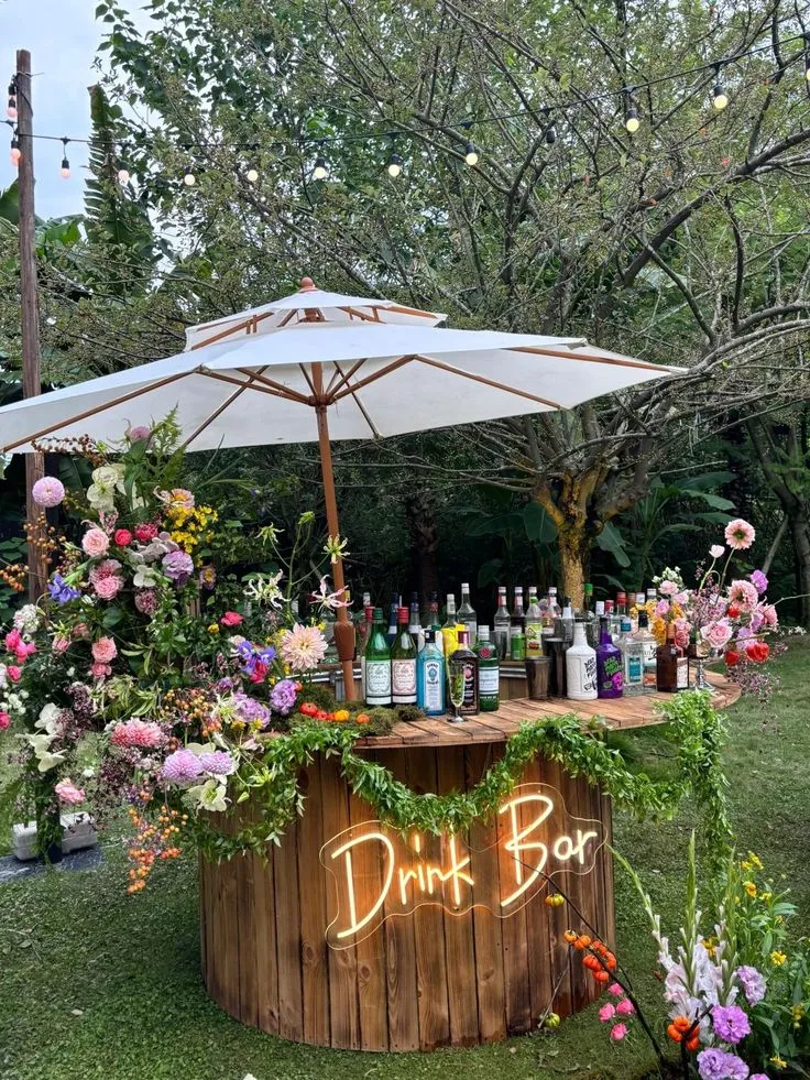 Bar à boissons événements cocktails floral
